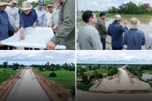 ឯកឧត្តម ថោ ជេដ្ឋា រដ្ឋមន្ត្រីក្រសួងធនធានទឹក ដឹកនាំមន្ត្រីថ្នាក់ដឹកនាំ និងមន្ត្រីបច្ចេកទេសក្រសួង និងមន្ទីរ ចុះពិនិត្យស្ថានភាពទឹកនៅចំណុចស្ថានីយបូមទឹកហ៊ុនសែនទី២២ និងទី២៣ ព្រមទាំងប្រឡាយ៧៨ នៃតំបន់អាងទឹកទន្លេបាទី