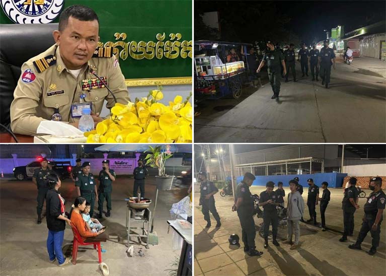 លោកវរសេនីយ៍ត្រី ស៊ា សៅឌី អធិការរង ដឹកនាំកម្លាំងចុះធ្វើការដើរល្បាត នៅពេលរាត្រីដើម្បីបង្ការទប់ស្កាត់រាល់បទល្មើសផ្សេងៗនៅក្នុងក្រុងប៉ោយប៉ែត!