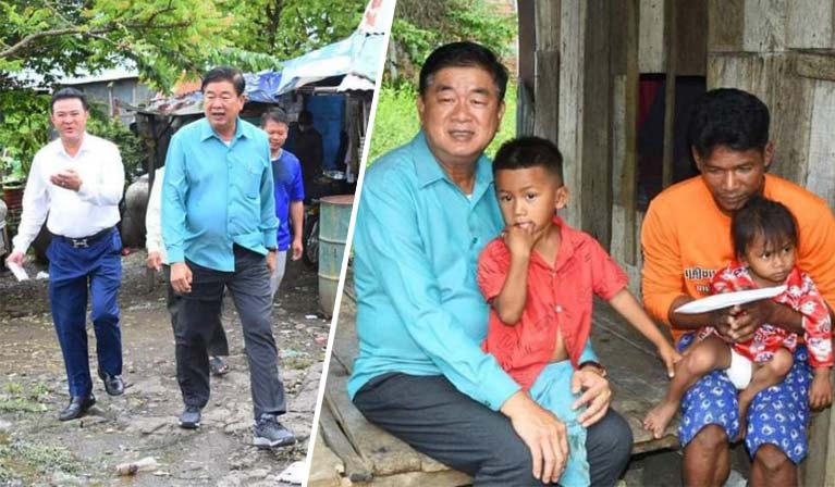 ឯកឧត្តម សៅ សារ៉ាត់ ក្នុងនាមលោកជំទាវបណ្ឌិត បាន ស្រីមុំ  និងលោកតង់ ធារ៉ា ប្រធានមន្ទីរអប់រំយុវជននិងកីឡាខេត្ត ព្រមទាំងក្រុមការងារ នាំយកថវិកាទៅប្រគល់ជូនក្មេងប្រុស ឌី វី ដែលទទួលរងគ្រោះដោយសាររលំទ្វារសាលា នៅភូមិប៉ាហ៊ីត្បូង សង្កាត់ប៉ៃលិន